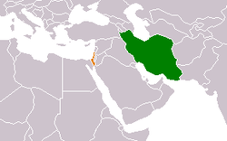 map of Iran and Israel