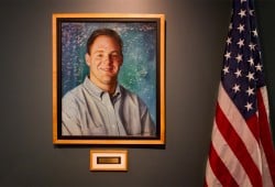 Memorial to Daniel Lewin in the main lobby of Akamai Technologies in Cambridge, MA