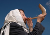 blowing shofar