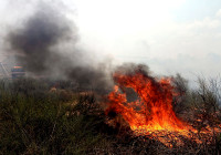 A fire erupted when a rocket fired from Gaza hit the southern Israeli city of Ashkelon on Thursday