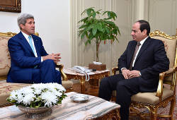 US Secretary of State Kerry with Egyptian President al-Sisi.