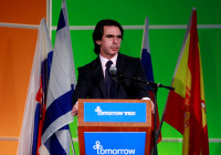 Aznar speaks in Israel. (Photo: Olivier Fitoussi /Flash90)