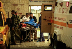 Three Israeli soldiers taken to Hadassah hospital in Jerusalem after an Arab driver rammed into them. (Photo: Hadas Parush/Flash90)