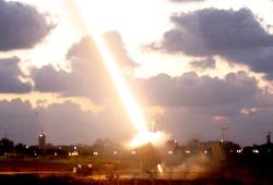 The Iron Dome anti-rocket system in action. Photo by Miriam Alster/Flash90