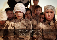 Kazakh children train in the Islamic State camp.