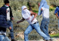 Arabs throwing rocks (archive)