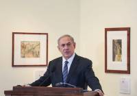 PM Netanyahu addresses ambassadors and diplomats at the Yad Vashem Holocaust memorial. (Photo:  Uri Lenz/Israel Hayom/POOL)