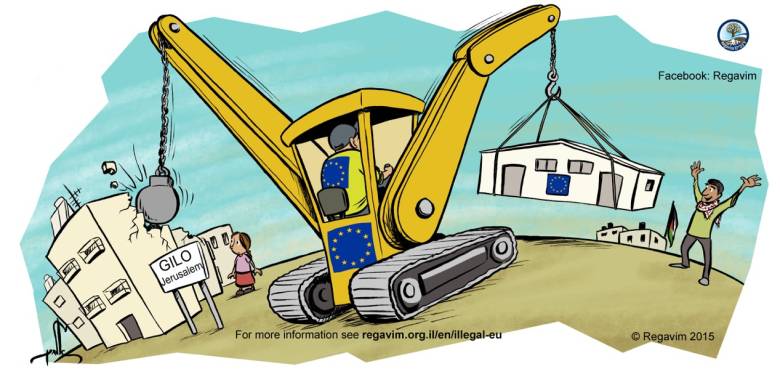 illegal EU construction in West Bank