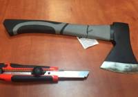 Axe and knife found on  two Palestinian terrorists in Jerusalem recently. (Israel Police)