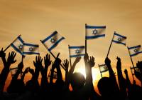 Waving Israeli flags