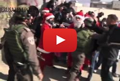 Palestinian Protesters Dress Like Santa Claus and Antagonize the IDF