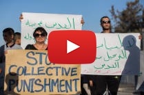 Palestinians and left wing gainst the new cement blockades at the entrances to Issawiya, activists protest in Issawiya, East Jerusalem, August 20, 2015.