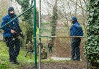 Belgian security forces on the border. (AP/Geert Vanden Wijngaert)