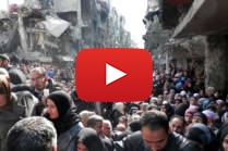 Palestinian Refugees in Yarmouk refugee camp in Damascus