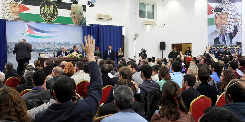 abbas meets israeli students