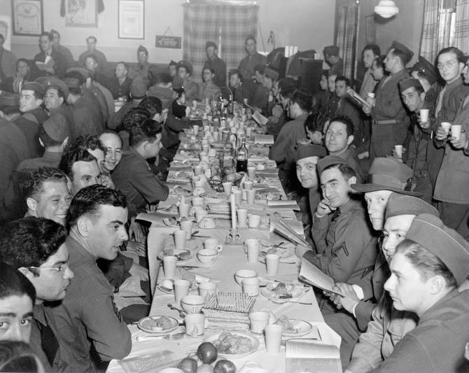 Seder, circa 1943, held in Europe during WWII