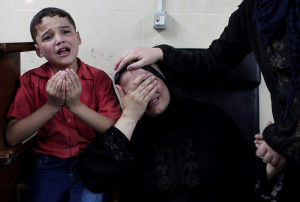 Family cries over deaths in explosions last week in Gaza. Hamas was responsible. (Photo: Emad Nassar/Flash90)