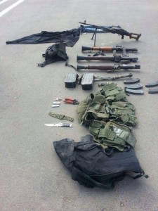 Weapons found after terrorist infiltrators stopped by IDF. (Photo: IDF)