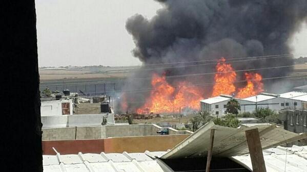A UNRWA warehouse bombed by Hamas