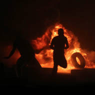 tires burned by Arabs during riots