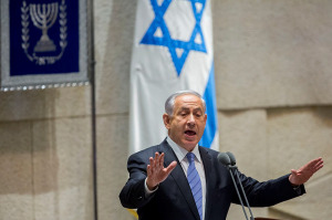 PM Netanyahu se dirige al parlamento israelí durante la apertura de la sesión de invierno.  (Foto: Yonatan Sindel / Flash90)