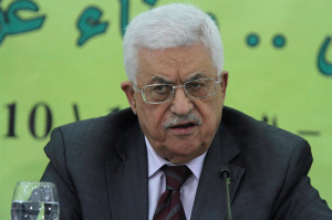 PA president Mahmoud Abbas delivers a statement at a conference in Ramallah on October 18, 2014, calling on Palestinian Arabs to use "all means" to prevent Israeli "settlers" from entering the Temple compound. (Photo: Flash90)