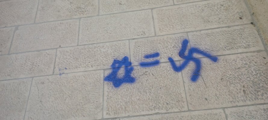 Swastikas on Temple Mount