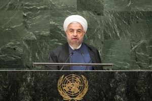Iranian President Hassan Rouhani at the UN Sept 24 2014