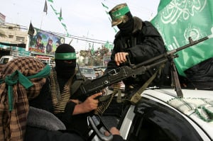 Hamas terrorists in Gaza. (Photo: Abed Rahim Khatib / Flash90)