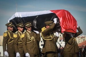 Abu Ein's state funeral. (Photo: STR/Flash90)                            