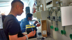 Bedouin boys in electronics class in Al Sayed Technological High School (Photo: Tazpit)