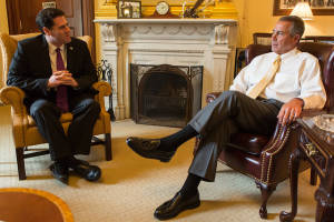 Speaker John Boehner meets with Israeli Ambassador to the US Ron Dermer. (Flickr)