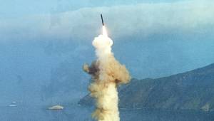 An intercontinental ballistic missile is test-launched. (Shutterstock)