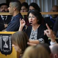 MK Zoabi during the discussion over her disqualification. (Photo: Hadas Parush/Flash90)