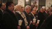 Palestinians hold lit candles paying tribute to the Egyptian Christians beheaded in Libya. (STR/Flash90)