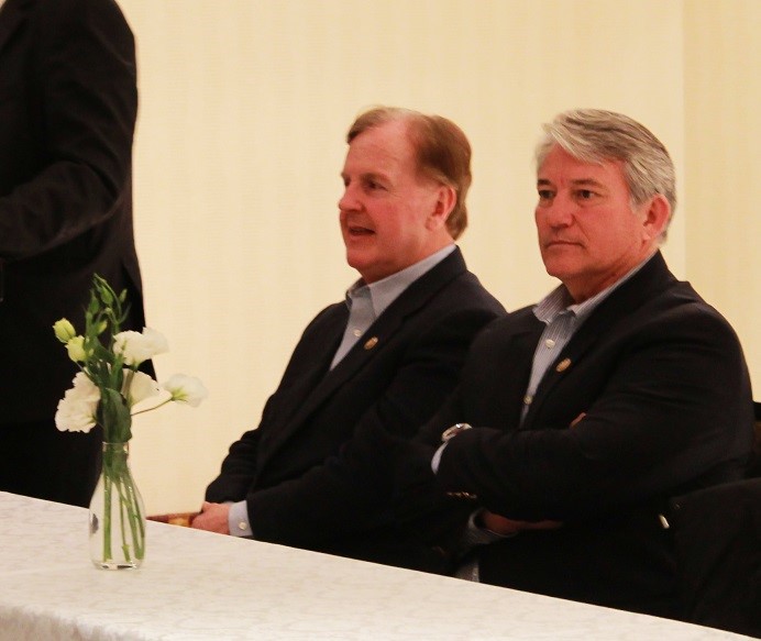 Rep. Robert Pittenger (R-NC) and Rep. Dennis Ross (R-FL). (Reemon Silverman,Tazpit News Agency)