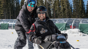 Wounded IDF soldier skiing in Colorado. (www.jccaspen.com)