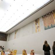 Visitors look at Gustav Klimt's Beethoven Frieze. (REUTERS/Leonhard Foeger)