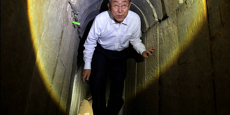 Ban Ki-moon in Hamas terror tunnel