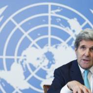 US Secretary of State John Kerry speaks at the UN.