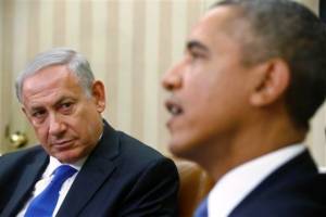 PM Netanyahu meets with President Obama in the Oval office. (AP Photo/Charles Dharapak)