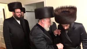 Hasidim wearing shtreimels
