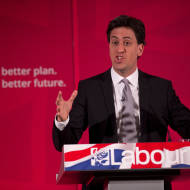 The leader of the Labour Party Ed Miliband speaks during a press conference