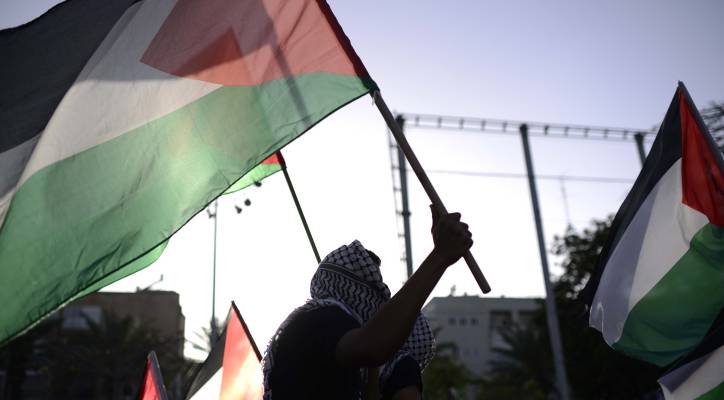 Arab Israelis take part in a rally in Tel Aviv.