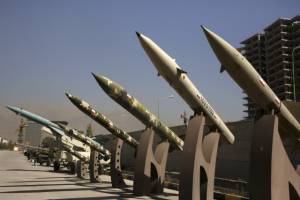 Iranian missiles on display. (AP/Vahid Salemi)
