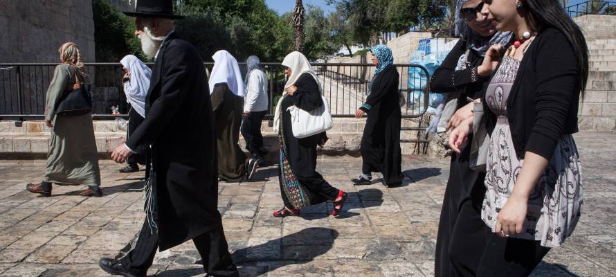 Arabs Walking Among Jews in Jerusalem