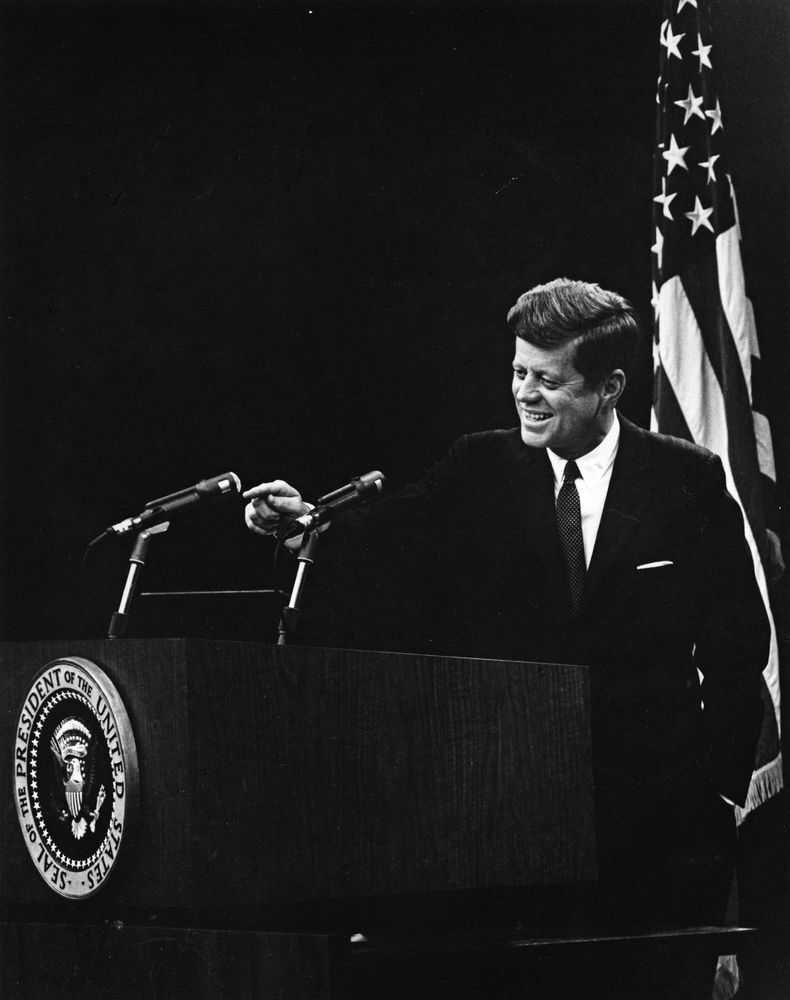 JFK at press conference