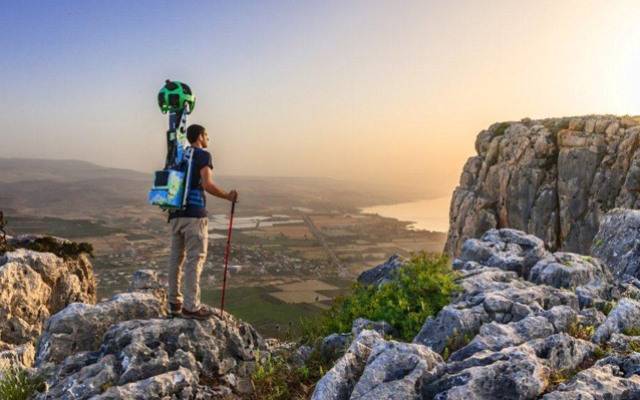 Google Street View Trekker camera on the Israel Trail