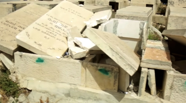 Desecration of the Mount of Olives Cemetery