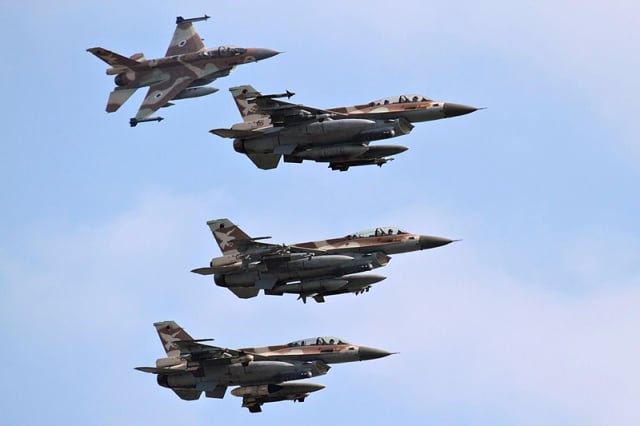 An IAF F-16 squadron in mission